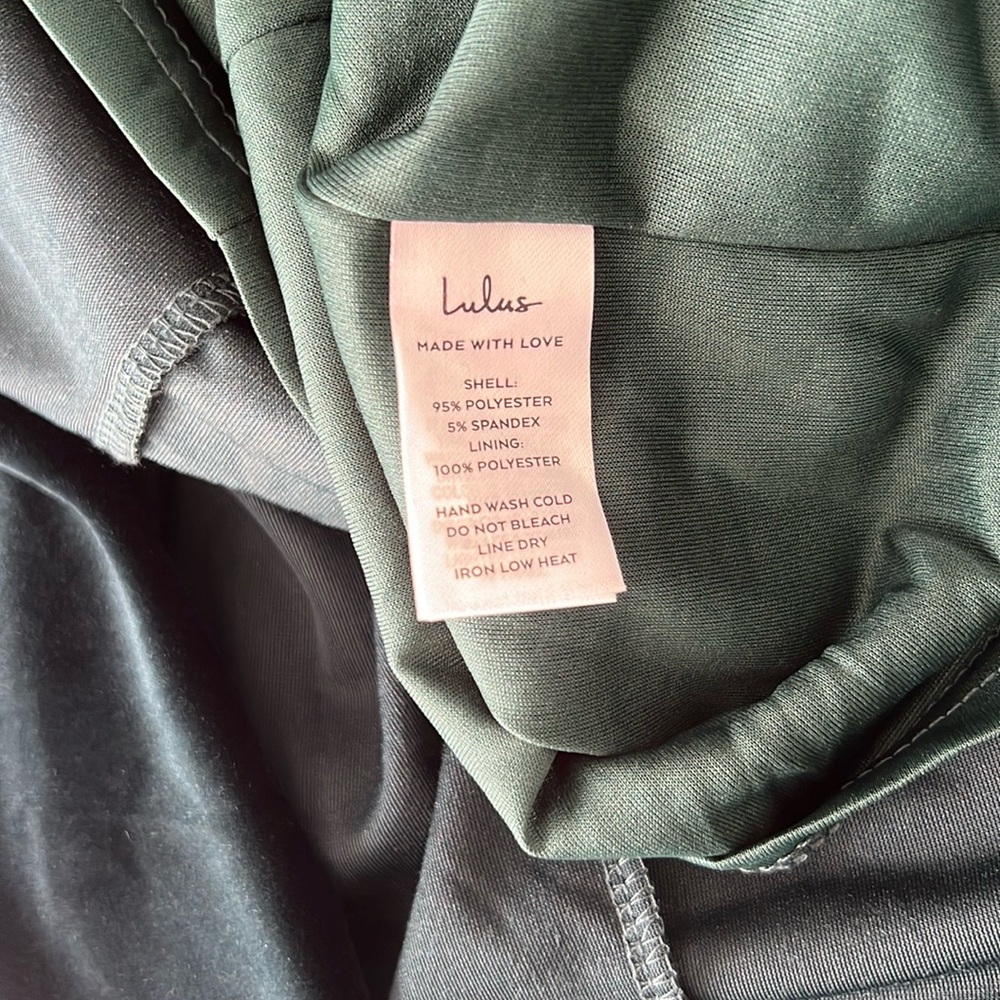 Lulu's Off the Shoulder Green Velvet Dress - Picture 8 of 9